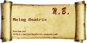Meleg Beatrix névjegykártya